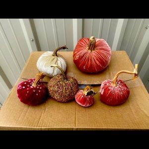 Fabric and velvet decorative pumpkins